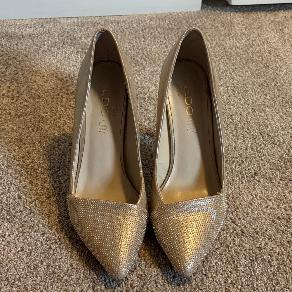 Aldo Shimmering Gold Heels